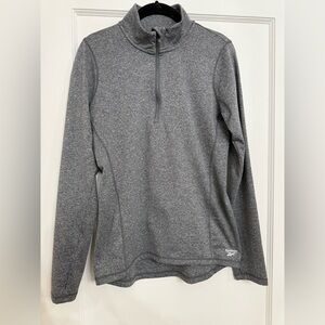 Reebok quarter zip pull over thumb hole sleeve, Heather gray - S